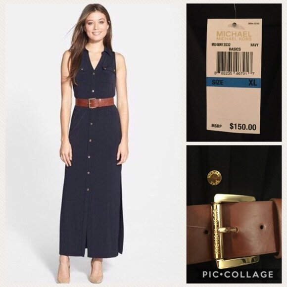 Michael Kors Maxi Dress Navy XL - Picture 1 of 3